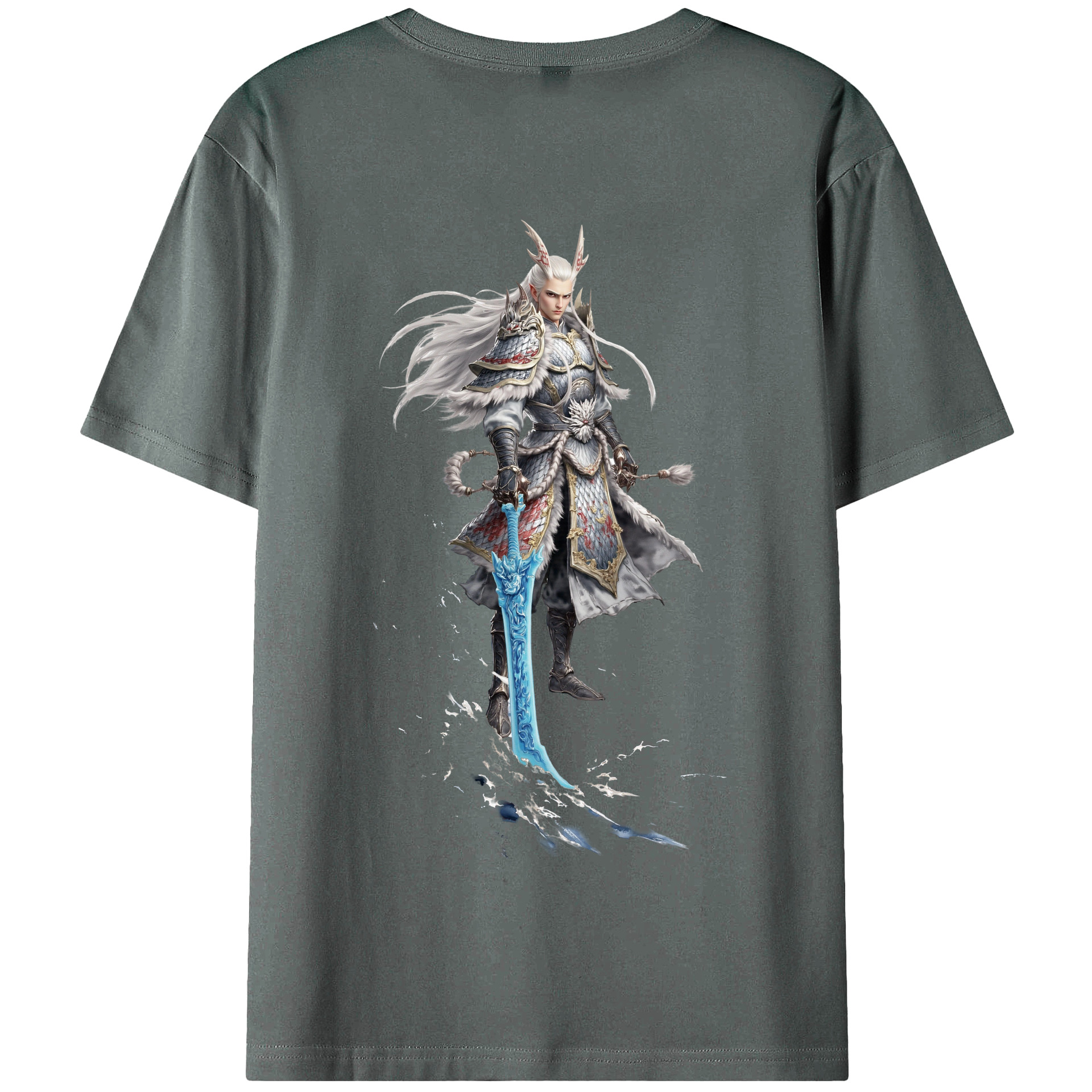 （画像用） Ne Zha 2 ナタ 魔童の大暴れ 綿100％半袖Tシャツ（背面プリント）